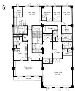 Azabu Terrace Apartment 604 Floor Plan