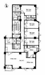 Azabu Terrace Apartment 801 Floor Plan
