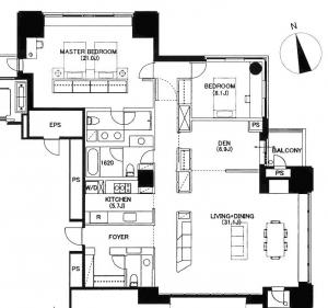 Roppongi Hills Residence C 3201 Floor Plan