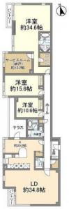 Azabu Manor West side 405 Floor Plan