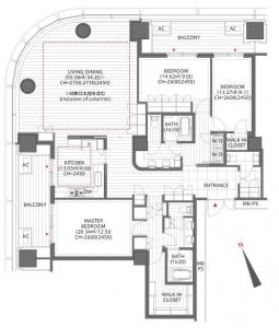 ARK HILLS SENGOKUYAMA RESIDENCE 1308 Floor Plan