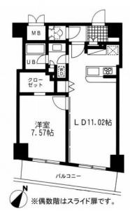 Residia Nihombashi-ningyocho 2 1402 Floor Plan