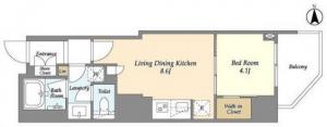 Orchid Residence Shibuya Tomigaya 0408 Floor Plan