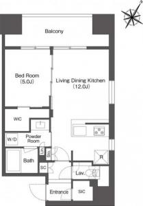 Myria Residence Nihonbashi Ningyocho 0203 Floor Plan