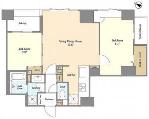 Higashi-kanda Terrace Residence 1012 Floor Plan