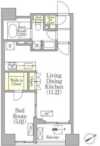 Solasia Residence Kyobashi 1002 Floor Plan