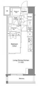 The Park Habio Nihombashi Bakurocho 1109 Floor Plan