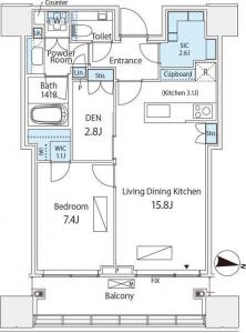 Park Court Shibuya The Tower 3610 Floor Plan