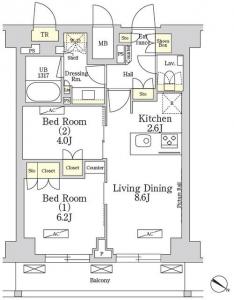 The Class Minamiazabu 1102 Floor Plan