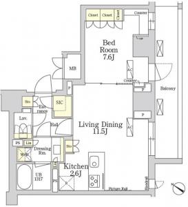 The Class Minamiazabu 210 Floor Plan