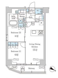 Park Axis Akasaka Sanno 1301 Floor Plan