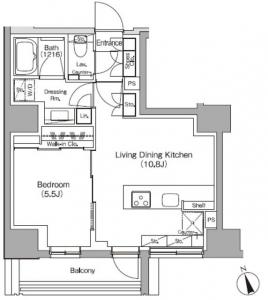 The Park Habio Iidabashi Place 706 Floor Plan