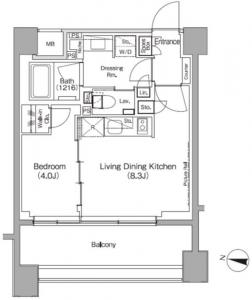 The Park Habio  Yoyogi-Hatsudai 607 Floor Plan