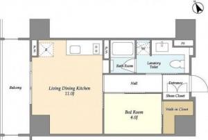 Asprime Hatchobori 1102 Floor Plan