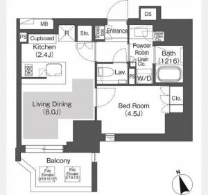 Belle Vue Chiyoda-iidabashi 0402 Floor Plan