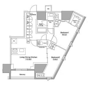 The Parkhabio Azabu-juban 706 Floor Plan