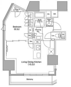 The Parkhabio Azabu-juban 803 Floor Plan