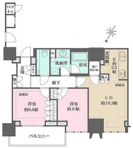 The Park House Takanawa Tower 2105 Floor Plan