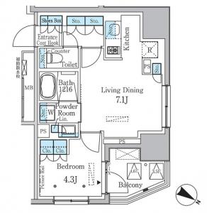 Lattest Shirokanedai 605 Floor Plan