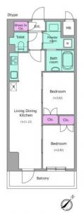 Residia Nakameguro 3 1303 Floor Plan