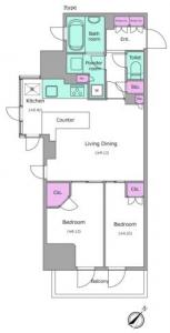 Residia Nakameguro 3 901 Floor Plan