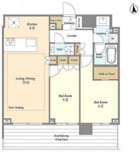 OASE Shinjuku Ichigaya Yakuoji 602 Floor Plan