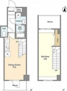 Mille Due Kagurazaka 602 Floor Plan