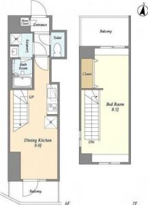 Mille Due Kagurazaka 603 Floor Plan