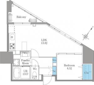 Minami-azabu Sendaizaka Residence 306 Floor Plan