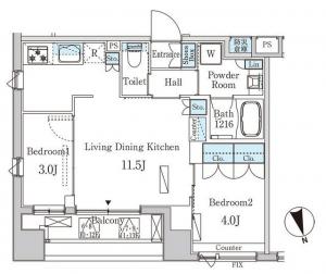 Lions Forsia Chuo MINATO 806 Floor Plan