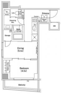 The Park Habio Shibuya Cross 417 Floor Plan