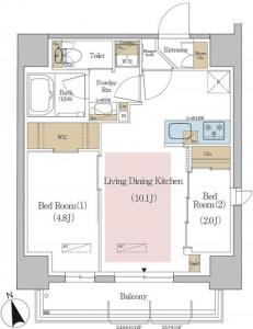 Urbanex Tokyo Hachhobori 501 Floor Plan