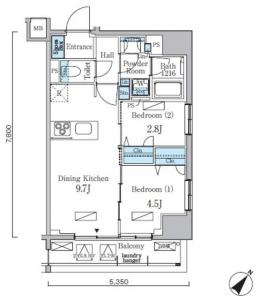 LIVIO MASION Nihonbashi Hamacho Koen 904 Floor Plan