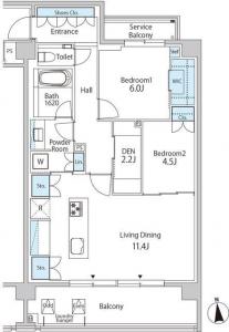 Green Residence Akasaka 411 Floor Plan