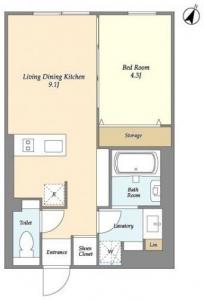 Fluffy Shirokanetakanawa 401 Floor Plan