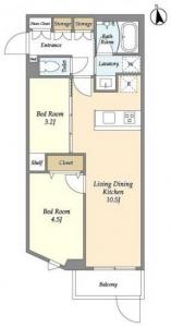 WELL SQUARE ISM Shirokanedai 101 Floor Plan