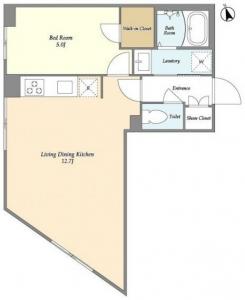 WELL SQUARE ISM Shirokanedai 403 Floor Plan