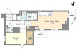 Geoent Yamaguki Kagurazaka 506 Floor Plan