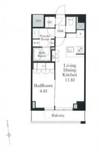 Comfort South Shirokanedai 205 Floor Plan