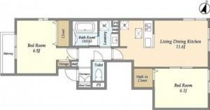 Sincerite Higashigaoka 2-Bankan 101 Floor Plan