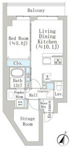 bleu ciel Nakameguro 101 Floor Plan