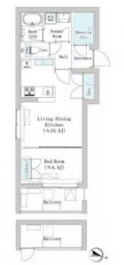 Hatsudai Square 402 Floor Plan