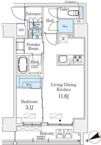 Bell Face Hacchobori West 205 Floor Plan