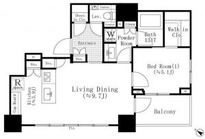 Branz Shibuya Yoyogikoen 1003 Floor Plan