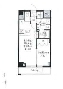 Comfort South Shirokanedai 203 Floor Plan