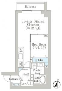 bleu ciel Nakameguro 204 Floor Plan