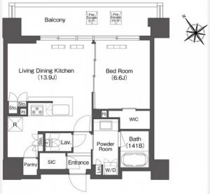 Comforia Shibaura Moku 407 Floor Plan