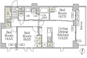 JP noie Himonya-minami 201 Floor Plan