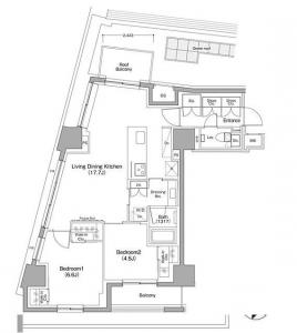 The Park Habio Meguro Sakuratei 701 Floor Plan