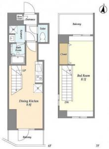 Mille Due Kagurazaka 603 Floor Plan